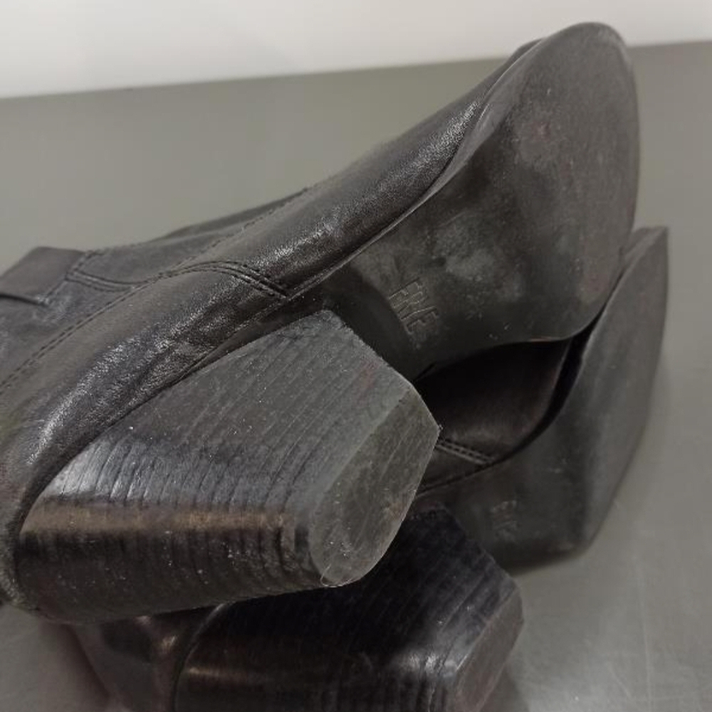 Frye Reina Black Leather Western Ankle Boots 9 Pointed Toe Fall - Picture 6 of 7